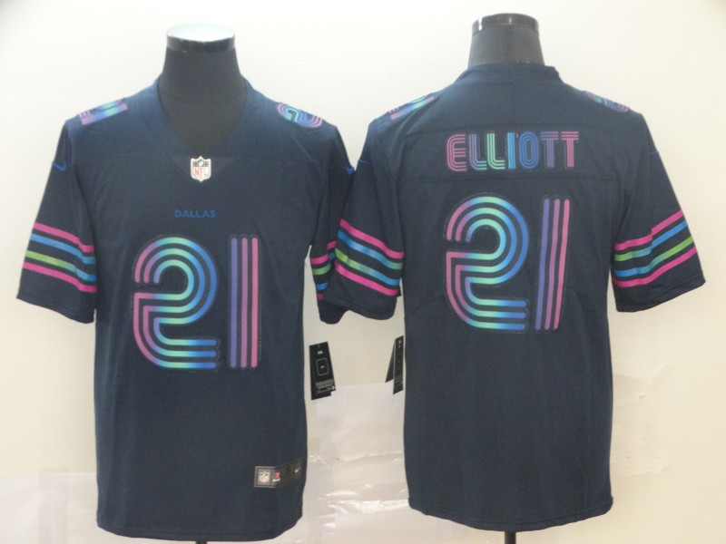 Men's Dallas Cowboys Ezekiel Elliott #21 Navy City Edition Jersey